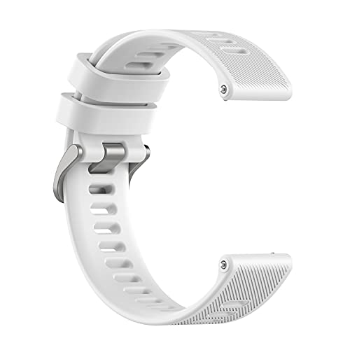 Garmcool 20mm Strap Compatible with Garmin Forerunner 55/245/Venu Sq/Venu Sq/Venu 2 Plus/Venu Sq 2 Women Men, Silicone Classic Replacement Band White (Strap Only) - Image 2