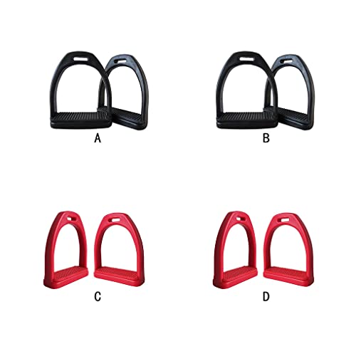 lopituwe Pak van 2 Rijstijgbeugel Draagbare Afneembare Effen Kleur Herbruikbare Volwassen Kinderen Rubber Pad Anti- Voor slip Stijgbeugels Geschenken, Rood, Groot - Afbeelding 4