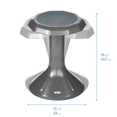 Image of ECR4Kids ACE Active Core Engagement Wobble Stool, 18-Inch Seat Height, Flexible Seating, Grey