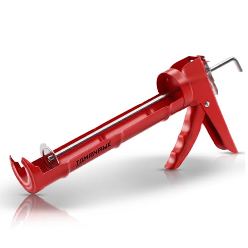 Image of TOMAHAWK TCG-6A Heavy Duty Caulking Gun | 6:1 Thrust Ratio | 1000N High Pushing Power | Ratchet Pushing Rod | Professional Sealant Applicator for Silicone, Adhesives