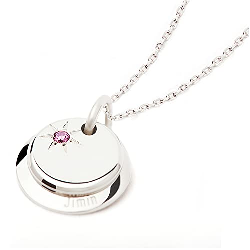 BTS STONEHENgE Necklace - Moment of Light BTS Army Necklace - Birth Design BTS Necklace Jimin - Fashionable BTS Merchandise for Girls - BTS KPop Gift with Precious Gem, Engraved BTS Name Necklace