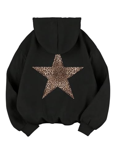 Amazon.com: Baonmy Star Graphic Hoodies Y2k Leopard Print