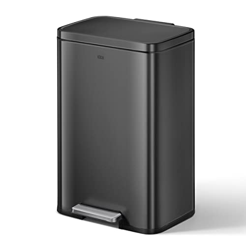 Eko EK9361P-50L-MBS Madison Matte Black 50 Liter/13.2 Gallon Step Trash Can thumb #7