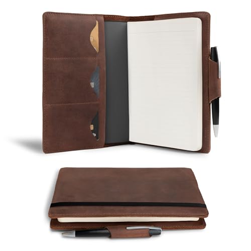 Funda para cuaderno A5 de piel hecha a mano resistente para diarios y organizador