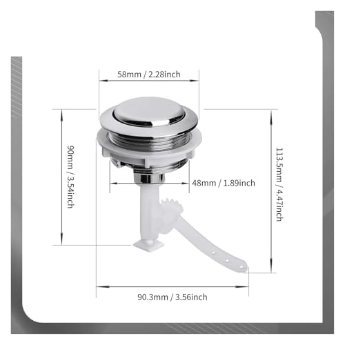 Botón de cisterna de WC universal de 50mm accesorio para tanque de inodoro redondo 7