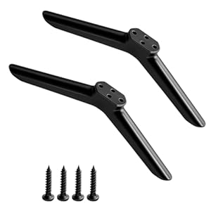 2Pack TV Legs 40-inch Universal TV Stand Base Replacement Black ABS Plastic Stable TV Feet with Non-Slip Pads for Broad Home Use