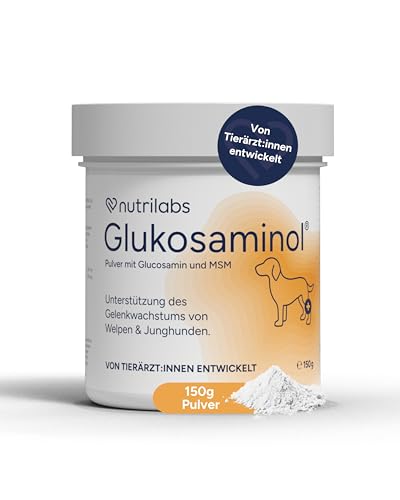 NutriLabs Glukosaminol® Kleintier Gelenkpulver für Hunde-Welpen 150 g - mit MSM, Artischocke, Glucosamin, UVM. - Hundewelpen Nahrungsergänzungsmittel - Gelenkgesundheit Welpen