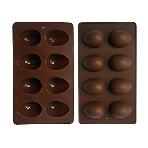 Amosfun Easter Egg Silicone Molds 8-Cavity Easter Egg Shaped Candy Chocolate Mold Silicone Home DIY Baking Tool for Peanut Butter Chocolate Candy Muffin Cake Cupcake Jello Soap 1PC