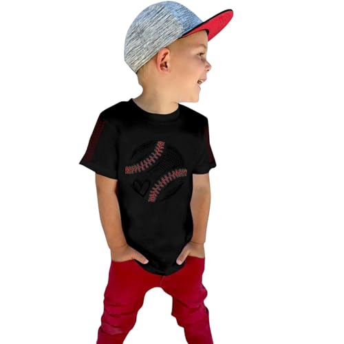 Cute Baseball T Shirt for Girls Short Sleeve Crewneck Cotton Tee Shirts Cute Tops for Kids Graphic Tees Summer Clothes2