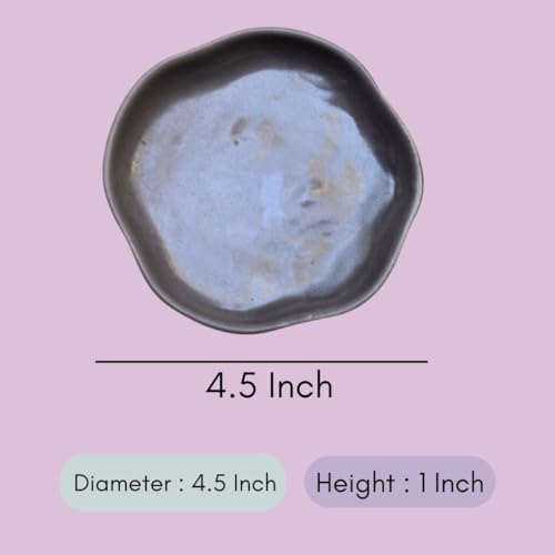 Image of WEAVING HOMES Grey Handmade Dessert Plate Size: 11 cm Microwave & Dishwahsher Safe (Set of 1)