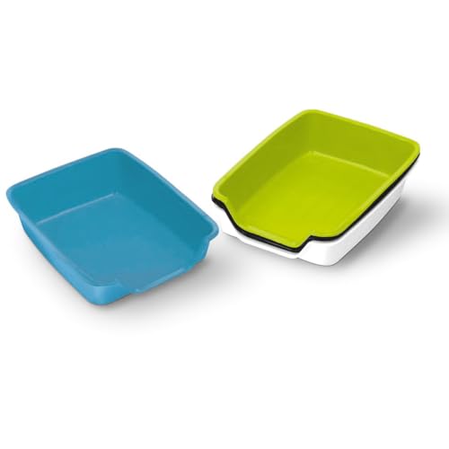EBI Ecktoilette für Käfige rechteckig zufällige Farben 37 x 27 cm einfach zu reinigen Synthetik rutschfeste Füße für kleine Säugetiere
