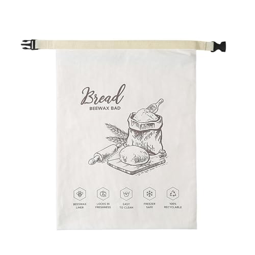 Bolsas De Pan Con De - Envase grande reutilizable con cierre | Bolsas De De | Para panadería casera, congelador, cocina, productos frescos, horneado, queso, sándwich y frescura