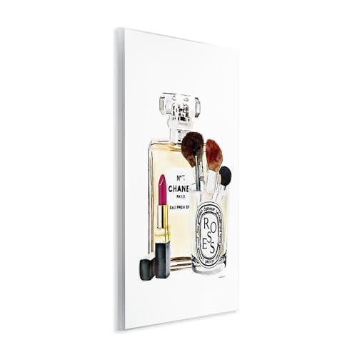 Image of Fashion Makeup Perfume Lipstick, 10 x 15 Inch Mounted Print on Wall Plaque | Stupell Industries . By Amanda Greenwood . Ready to hang . Made in USA
