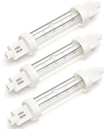 Catering Parts UK Heat Lamps 240v 300w Gantry Lights Jacketed Food Lamp 118mm R7S Part No LMP 101 Push Fit (3)