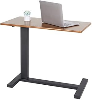 Overbed Bedside Table with Rolling Wheels 80x40x89.5cm C Shape Side Table Adjustable Height Hospital Bed End Table Sofa Large Laptop Side Table for Couch, Living Room, Multiple Uses