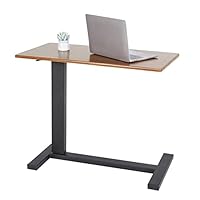 FATIVO Betttisch auf Rollen Höhenverstellbar, Computertisch Stehpult auf Rollen Tisch Holz Pflegetisch Krankentisch Beistelltisch Laptoptisch Sofatisch für Wohnzimmer Schlafzimmer 80x40x90cm, Braun