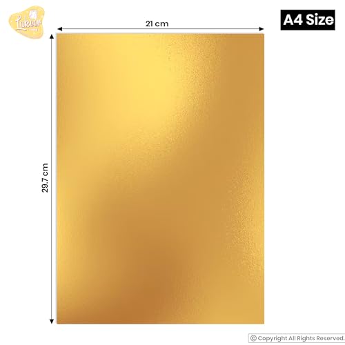Image of Lakeer A4 Gold Foil Cardstock Paper, 250 GSM, Pack of 10 Sheets, Reflective Mirror Cardstock for Art & Craft, Card Making, Scrapbooking, etc
