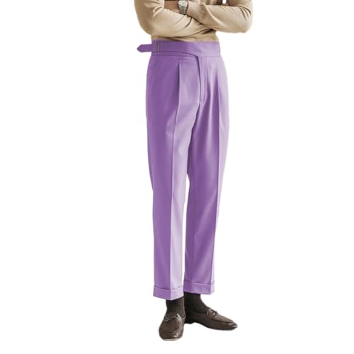 Men's Fit Pants Slacks Work Casual Business Slim Fit Gurkha Pants3