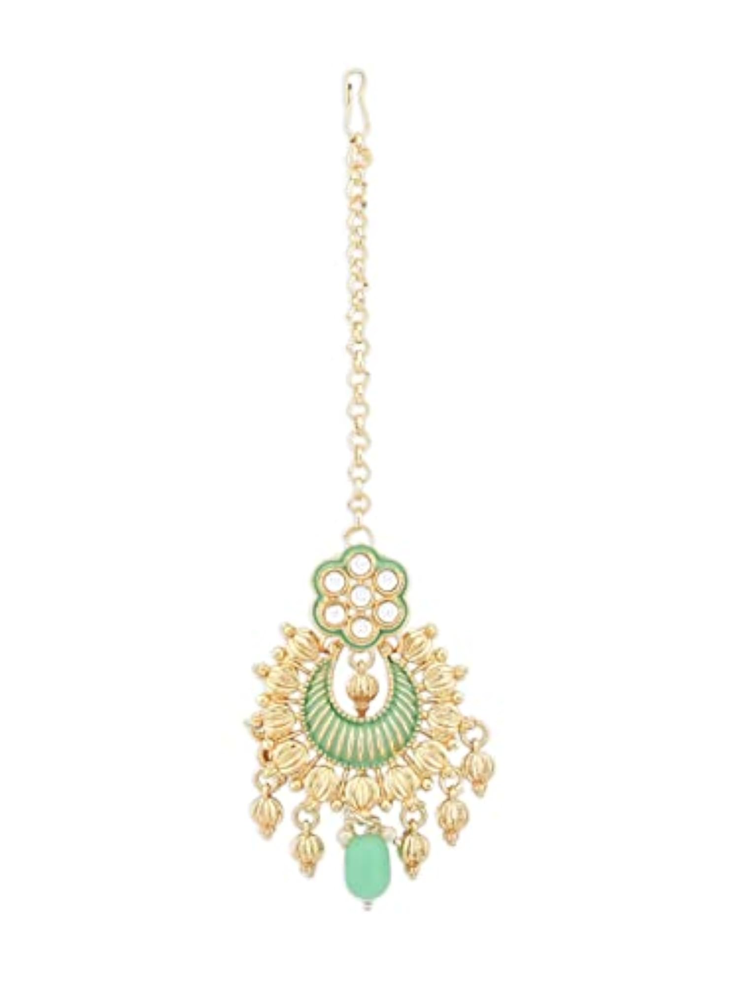 Bridal Choker Necklace Earring Maangtikka & Ring Set, Elegant