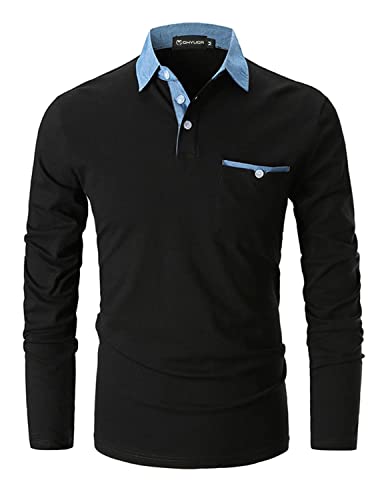 classico polo maniche lunghe da uomo formale business