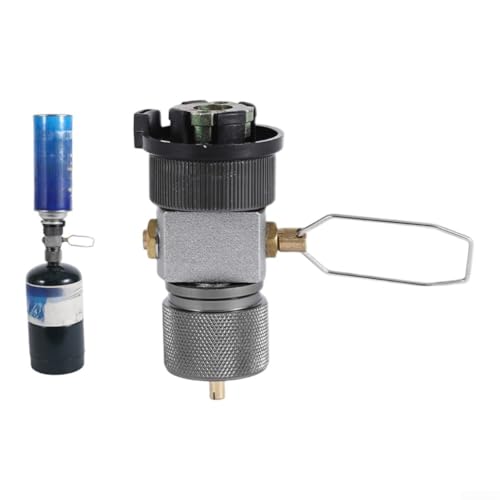 Pumixiy Válvula y adaptador de alivio de presión para depósito de gas de camping, sellado multicapa de acero inoxidable con control de flujo ajustable (B)