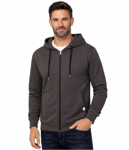 Blu Apparel Men's Full Zip Hoodie French Terry Hoodies for Men (UK, Alpha, 3XL, Regular, Regular, Charcoal)