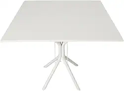 Mesa De Jantar Ana Tamanhos de 70x80x90cm Tampo Redondo ou Quadrado Para 4 Lugares MDF (BRANCO, 80CM TAMPO QUADRADO)