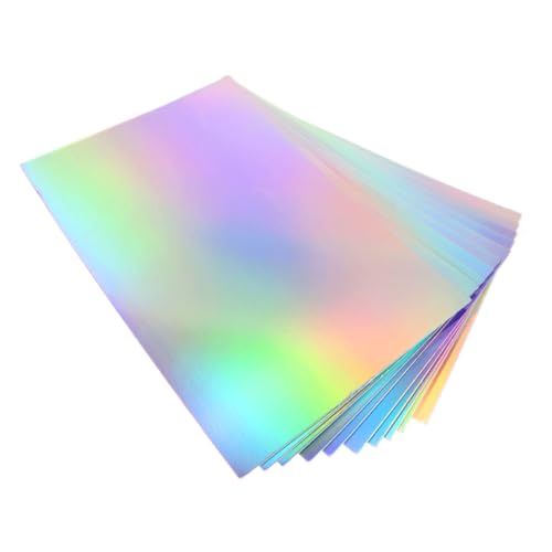 Operitacx 10 Sheets Holographic Cardstock Paper Thick Diy Craft Material for Home School Parties