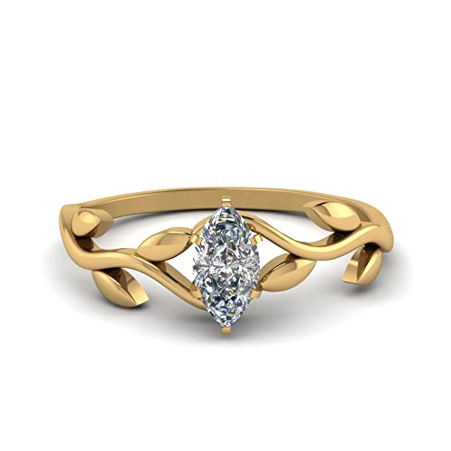 Bague de fiançailles marquise en plaqué or, le cadeau idéal pour sceller votre amour