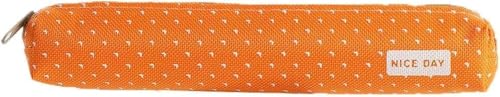 Image of 1Pc Orange Pencil Case, Cute Stationeries Pouch, Kawaii Pencil Pouch, Candy Color Pencil Box, Super Slim Pen Bag, Cosmetic Bag，Pen, Pencil and Marker Cases，Arts, Crafts and Sewing