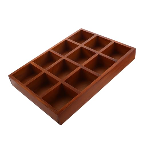 PRETYZOOM Caja De Almacenamiento De Madera Vintage Organizador De Tocador Con Rejilla Joyero Rectangular De Madera Caja Seccional Para Artículos Diversos Organizador De Escritorio