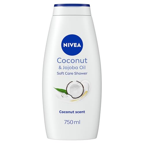 NIVEA Coconut & Jojoba Oil Shower Cream (750ml) Moisturising Body Wash with Coconut and Jojoba Oil Luxurious Shower Gel for Women for Soft and Supple Skin