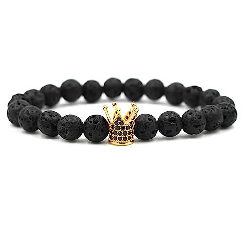 Bracelet couronne en véritables pierres naturelles contre le stress