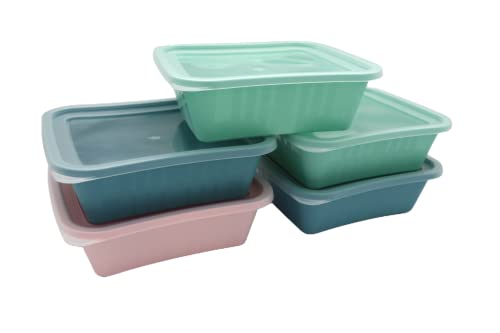 Mypicompany. Tapers para Comida Hermetico, 5 Piezas de 500 ml. Envases para Alimentos Aptos Para Microondas y Lavavajillas. Taper Plastico Colores Pastel. (500 ML, VARIADOS)
