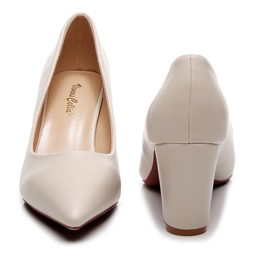 Image of VenusCelia Women's Lewin Pump Chunky Heel Shoe