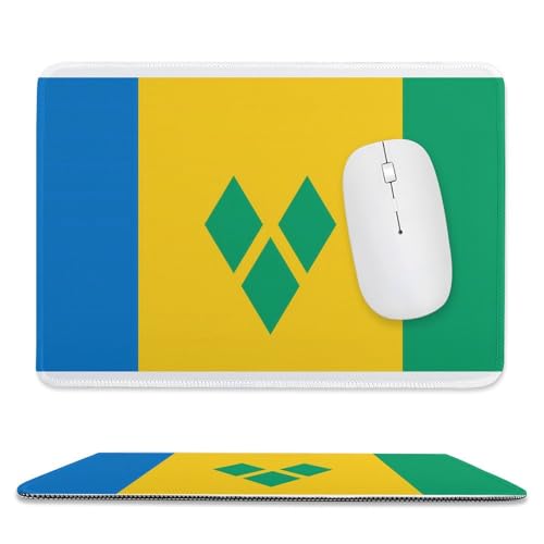 Base en Caoutchouc Tapis de Souris d'Ordinateur Drapeau de Saint-Vincent et des Grenadines Gamer Mouse Pad Souris de Bureau 25x30cm pour Ordinateur,Bureau,Souris
