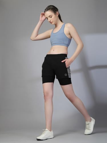 Image of CHKOKKO Gym Shorts for Women Workout Sports Running Quick Dry Fit Double Layer Inner Compression with Pockets Breathable Lightweight Wear