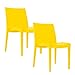 PALUPLUS Set 2 Sedie da Giardino in Polipropilene, misura 49x51x80 cm, Sedia Impilabile Senza Braccioli per Esterno ed Interno, Made in Italy -VEN955M -7,4 (Giallo) immagine