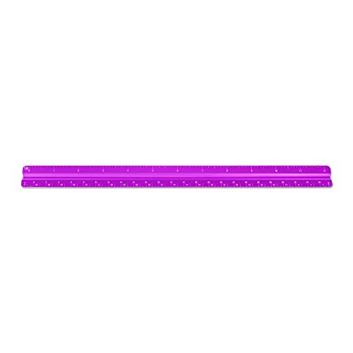 Image of Alumicolor Aluminum Combination Solid Drafting Scale, 12IN, Purple
