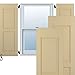 Ekena Millwork RW101RP15X53NTH Two Equal Raised Panel Exterior Wood Shutters, 15"W x 53"H, Natural Twine