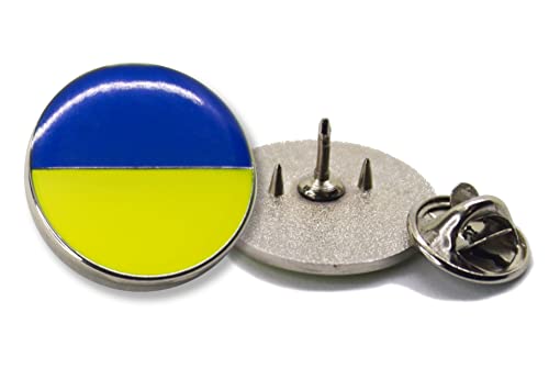 Vaccination2 Ukrainian Flag Pin Ukraine Pin for Apparel Hat or Backpack Yellow Blue