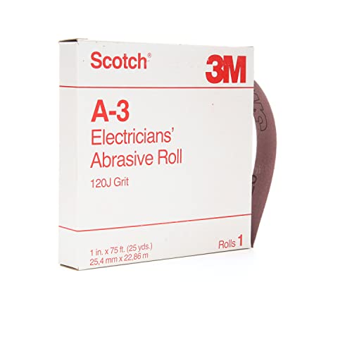 Scotch Electrician's Abrasive Roll A-3, Aluminum Oxide, 1