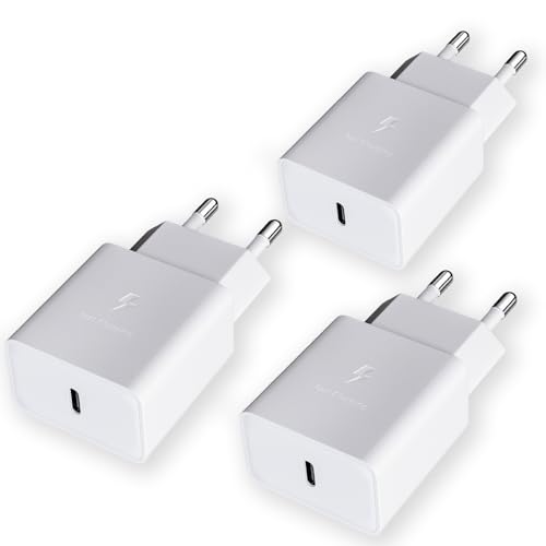 Caricatore USB C da Muro 3-Pack Caricabatterie Alimentatore Presa USB di Tipo C Porte Spina Compatibile con iPhone XS Max XR X 8 7 6 5S Plus Samsung Galaxy A51A34A13S21S20 FE S10S9S8 Plus