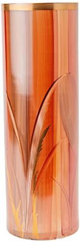 Angela Siena - Jarrón cilíndrico, Pintado a Mano con Oro, 10 x 30 cm, Color Dorado Cover