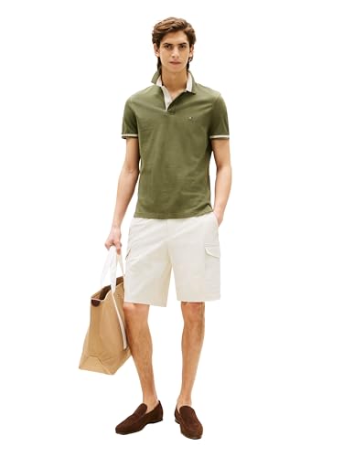Tommy Hilfiger Men's Short Sleeve Casual Polo Shirts in Regular Fit with Stretch and Contrast Collar Designs3