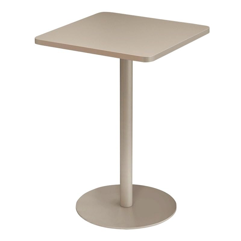 Mesa de Bar Cuadrada de Metal con Base Redonda, Mesa de Centro Cuadrada de Hierro, Barra de Bar para Cafetería, Restaurante, Hogar y Oficina, 48 x 48 cm o 60 x 60 cm(Brown,60x60cm/24x24in)