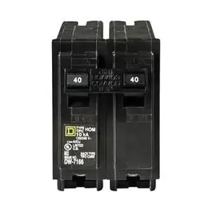 Square D HOM240 Plug-In Mount Standard Miniature Circuit Breaker 2-Pole 40 Amp 120/240 Volt AC Homeline