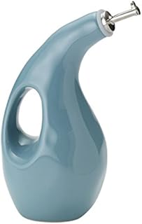 Rachael Ray Cucina Ceramics EVOO Olive Oil Bottle Dispenser with Spout - 24 Ounce, Agave Blue