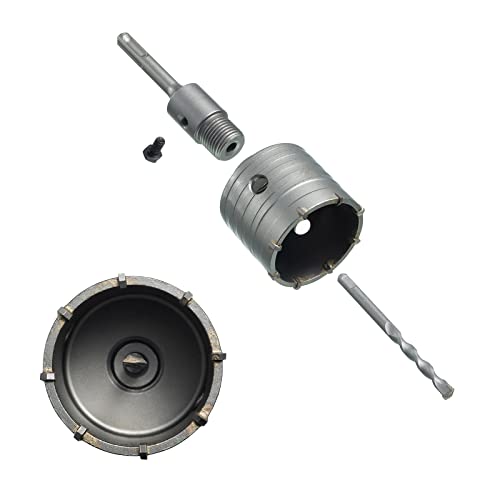 HPMAISON Jeu de Couronnes Creuses, Scie à Cloche Trépan Pour Béton Couronne Carotteuse à Sec Ø 68mm et Adaptateur SDS Plus 110 mm et Foret de Centrage 8 x 110mm – vue 4