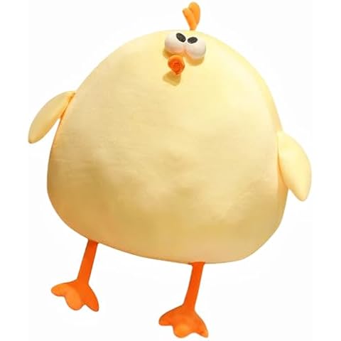 XIYUAN Fat Chicken Plush Pillow Super Soft Mother Hen Doll Plush Toy 17.7inch Funny CuteChicken Neck Pillow Yellow Chicken Stuffed Animal for Boys & Girls Festival Cover
